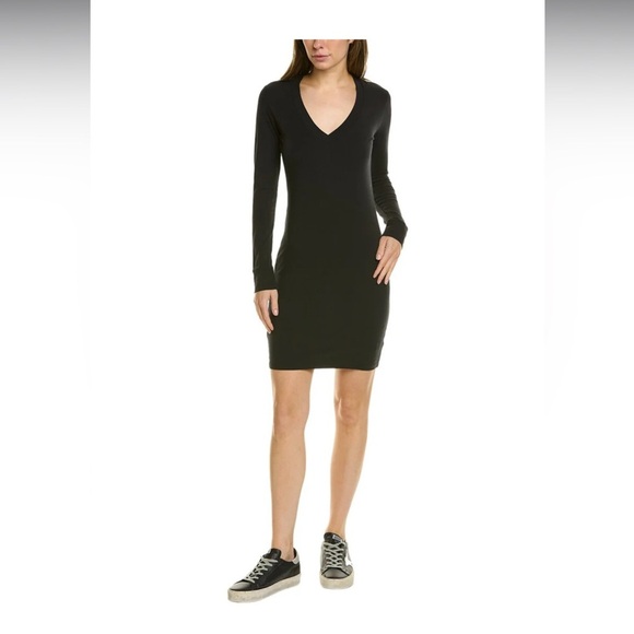 JAMES PERSE Column Midi Dress Black Sz 0/XS Black Minimalist Chic - Picture 1 of 8